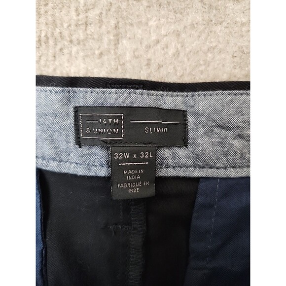 14th & Union Chino Pants Mens 32x32 Black Slim Fit Stretch NEW - Picture 7 of 9